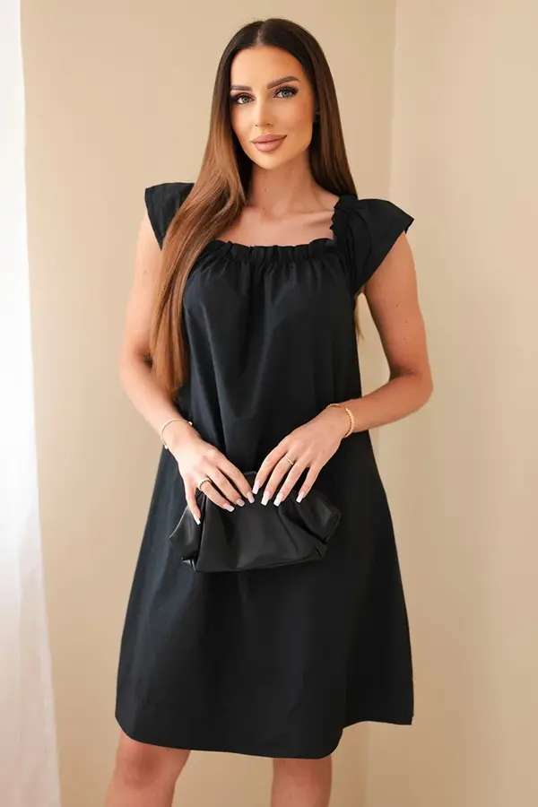 Kesi Włoski Черна дамска памучна рокля Кеси