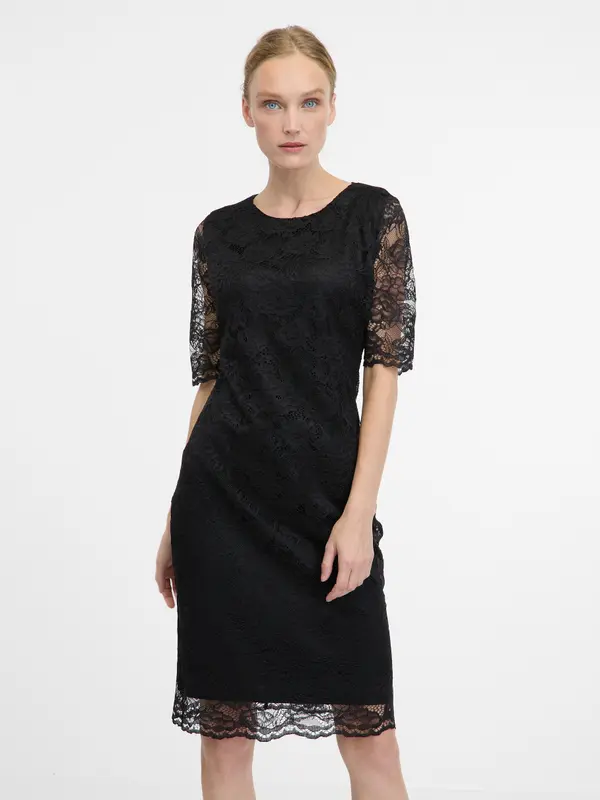 Orsay Черна дантелена рокля-калъф