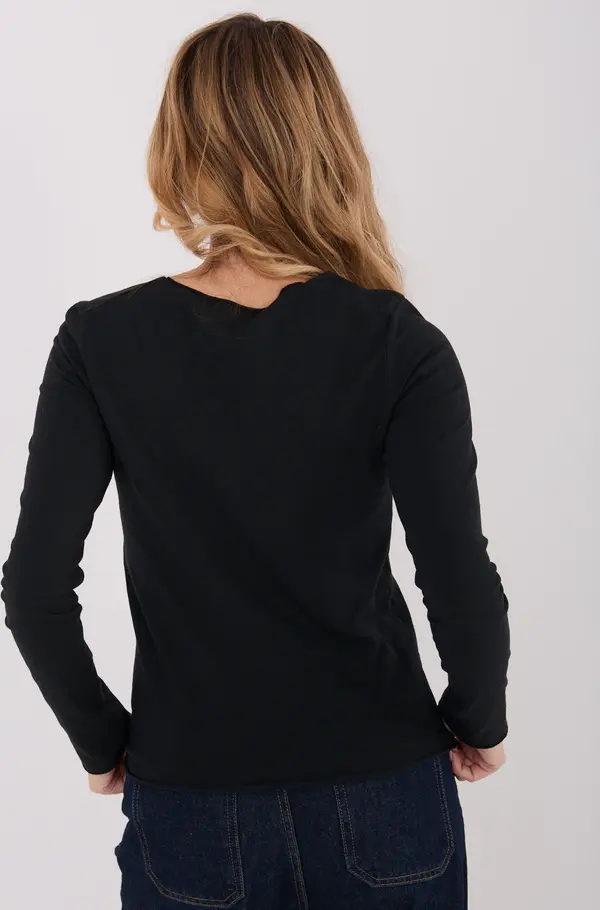 Factory Price Черна едноцветна блуза