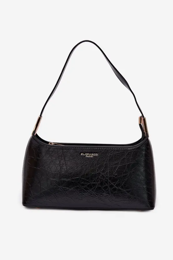 FLORA & CO Черна еко кожена чанта Flora&amp;Co Tielle