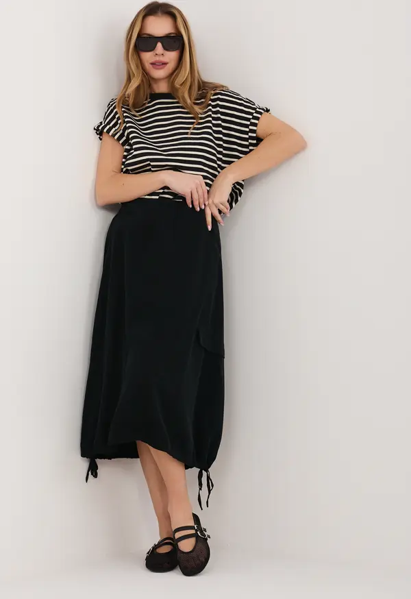 RUE PARIS Черна кадифена пола