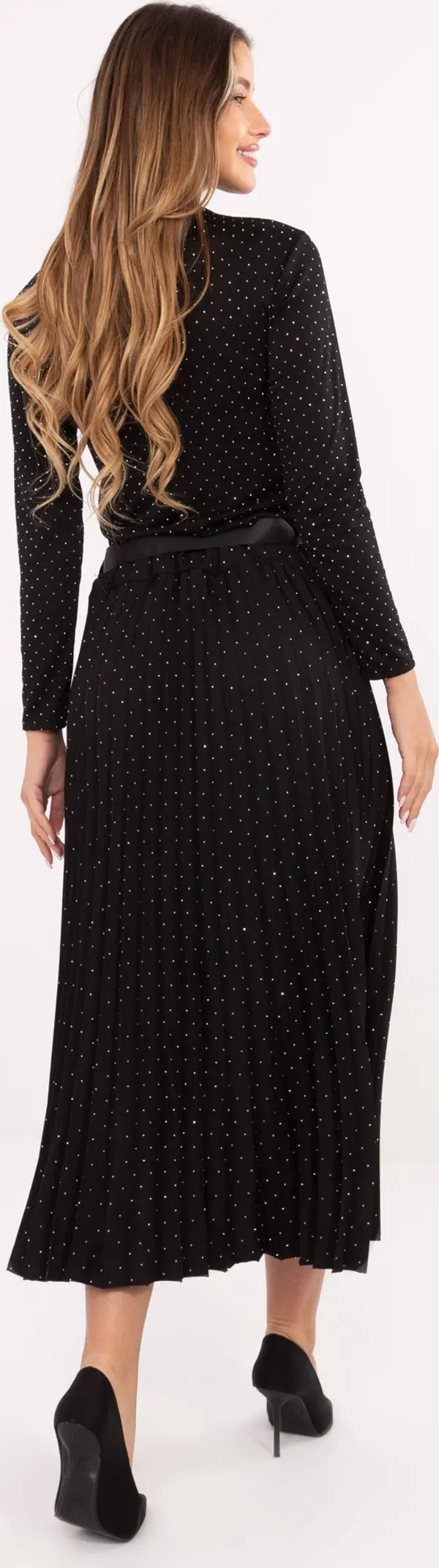 RUE PARIS Черна макси пола с колан