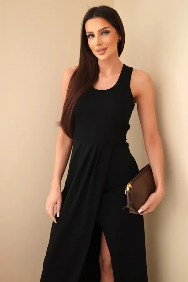 Kesi Włoski Черна миди рокля без ръкави Kesi Włoski