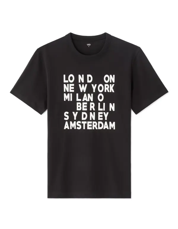 Celio Черна мъжка тениска Celio T-Shirt Nexnewti