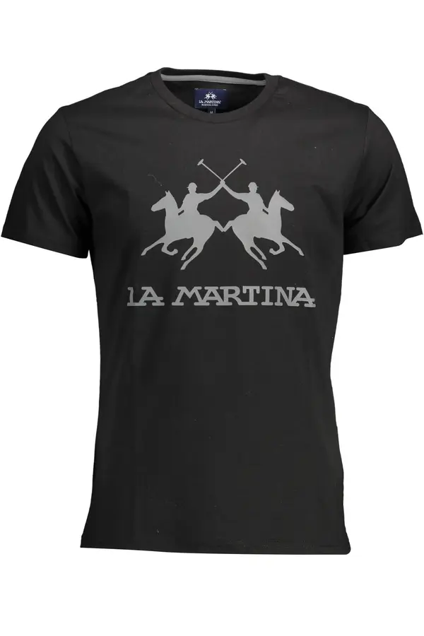 La Martina Черна мъжка тениска La Martina