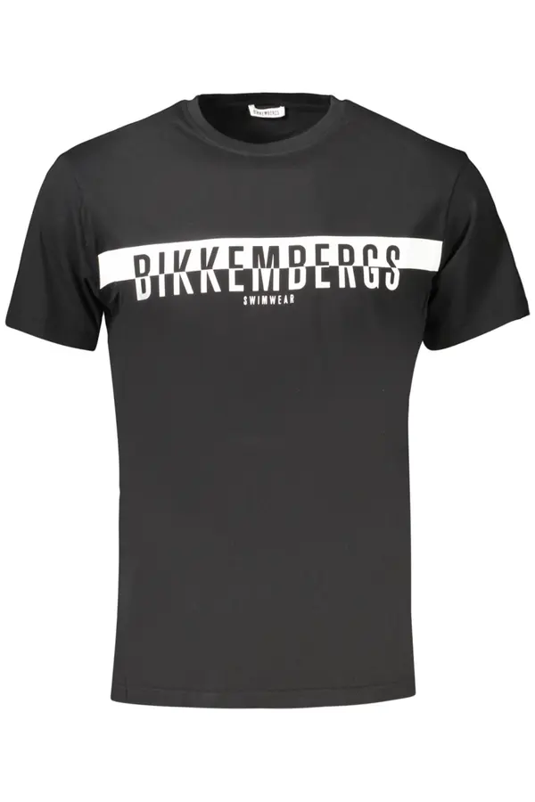 Bikkembergs Черна мъжка тениска с къс ръкав