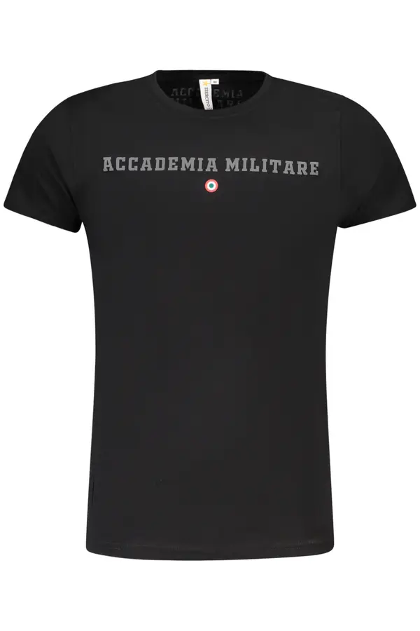 ACCADEMIA MILITARE Черна мъжка тениска с къс ръкав