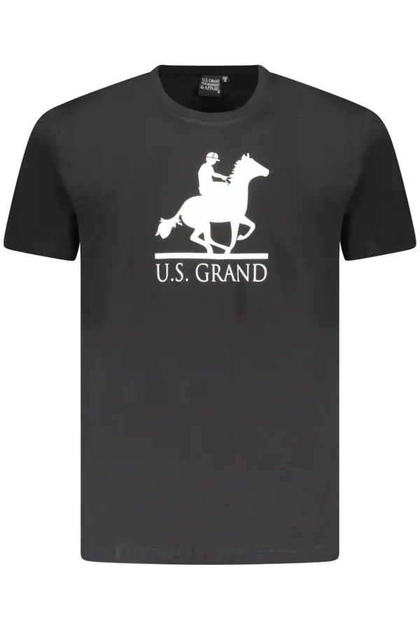 U.S. GRAND Черна мъжка тениска с надпис US Grand