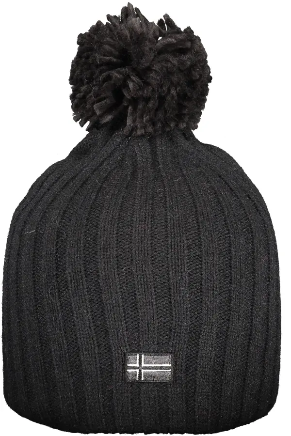 NORWAY 1963 Черна плетена шапка с помпон