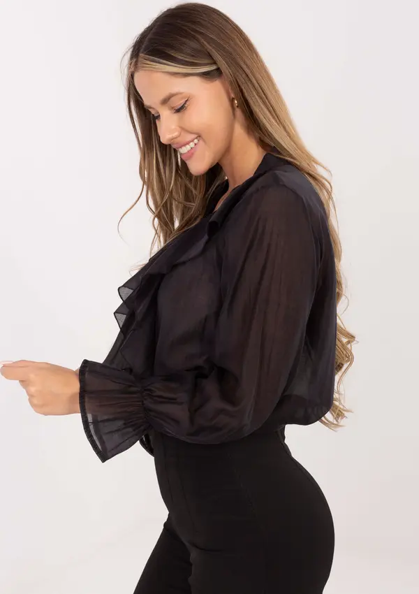 Factory Price Черна прозрачна блуза