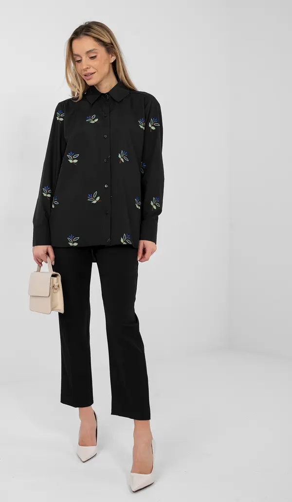 LAKERTA Черна шарена риза