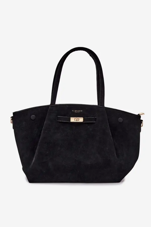 FLORA & CO Черна шопърска чанта Flora&amp;Co Nellia