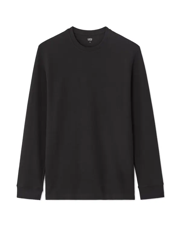 Celio Черна тениска с дълъг ръкав Celio