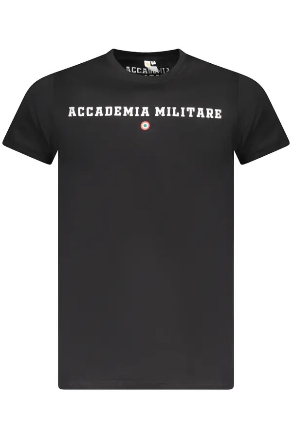 ACCADEMIA MILITARE Черна тениска с къс ръкав