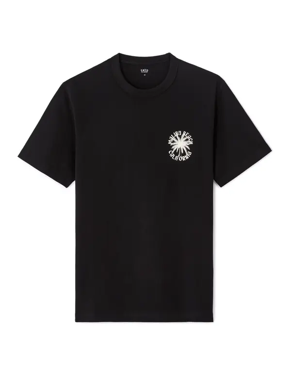 Celio Черна унисекс тениска с къс ръкав