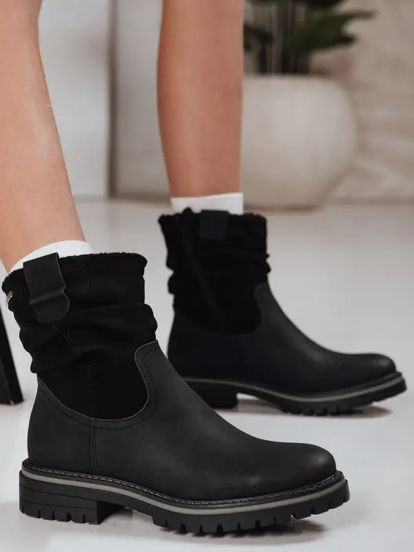 DStreet Черни боти до глезена без токчета