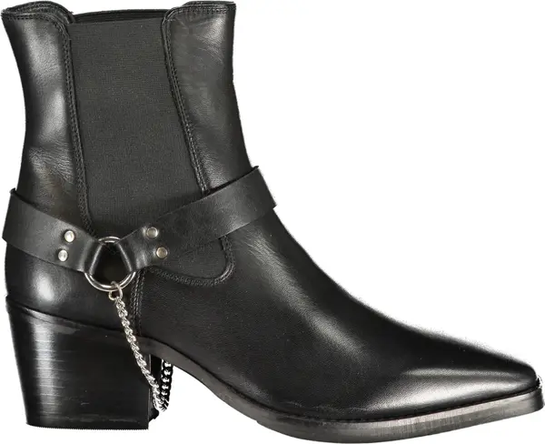 CafeNoir Черни боти до глезена с токчета