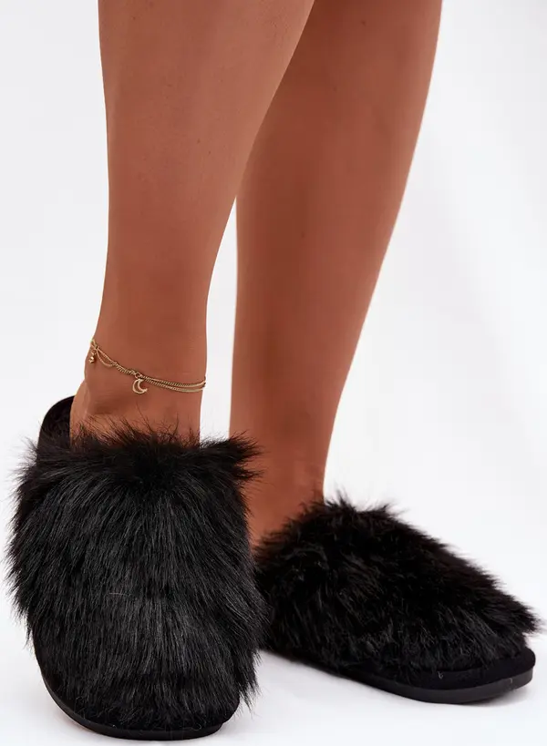 Boto Черни дамски чехли Boto Furry