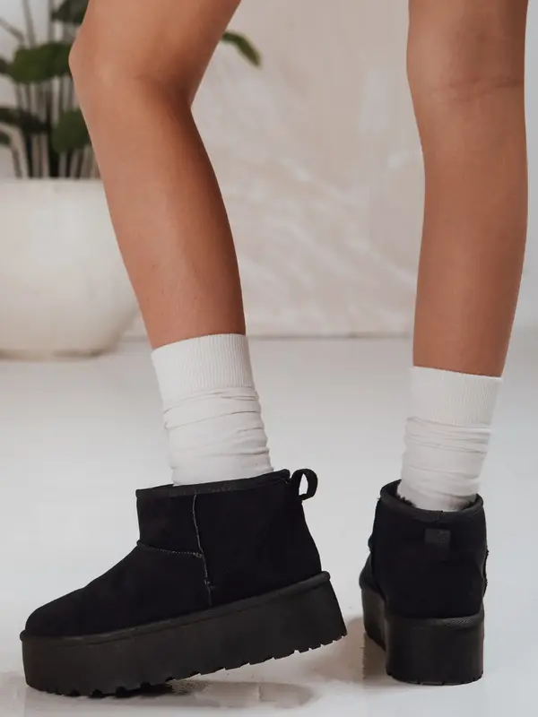 DStreet Черни дамски снежни ботуши на платформа