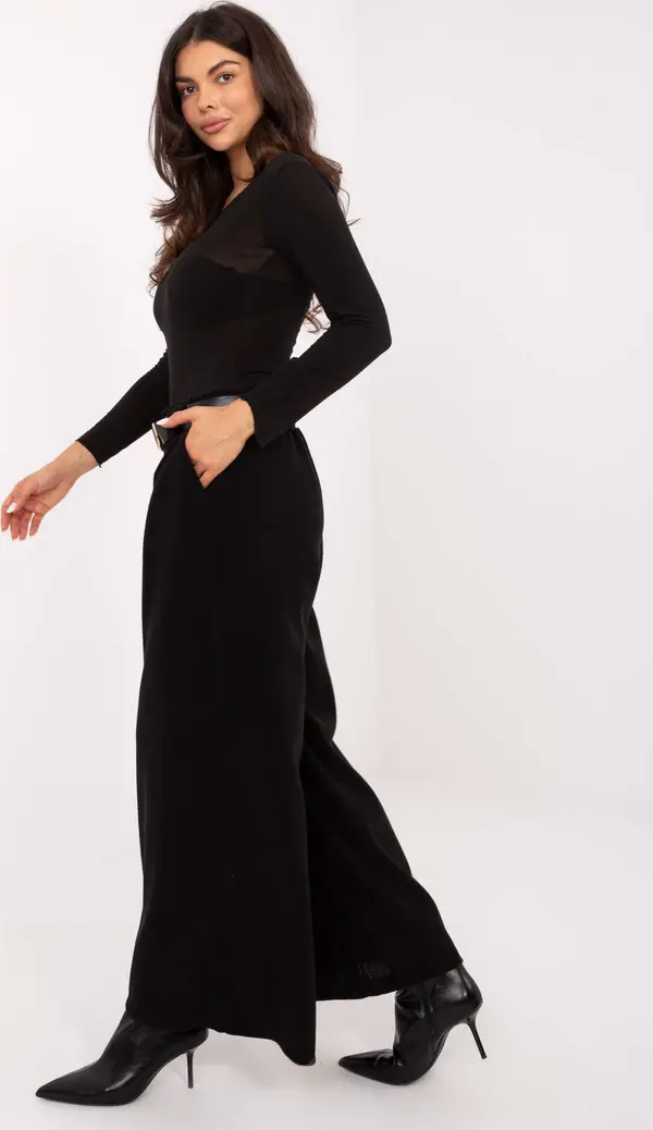 RUE PARIS Черни едноцветни панталони