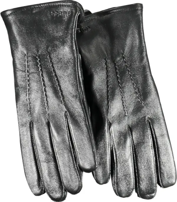 GUESS JEANS Черни кожени ръкавици GUESS JEANS