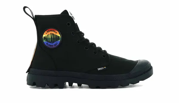 Palladium Черни маратонки Palladium Pampa Smiley Pride
