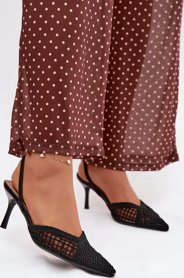 Boto Черни плетени сандали на ток Hanelis