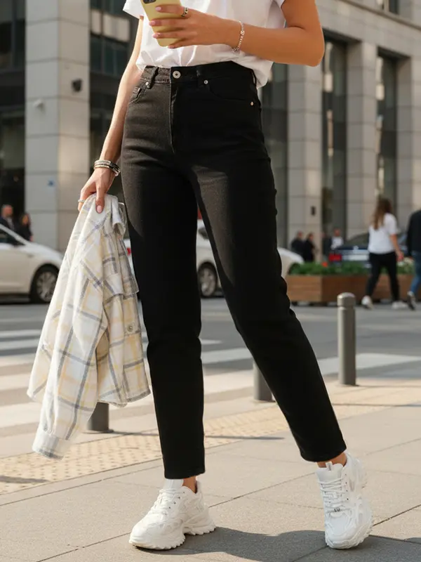 DStreet Черни прави дънки