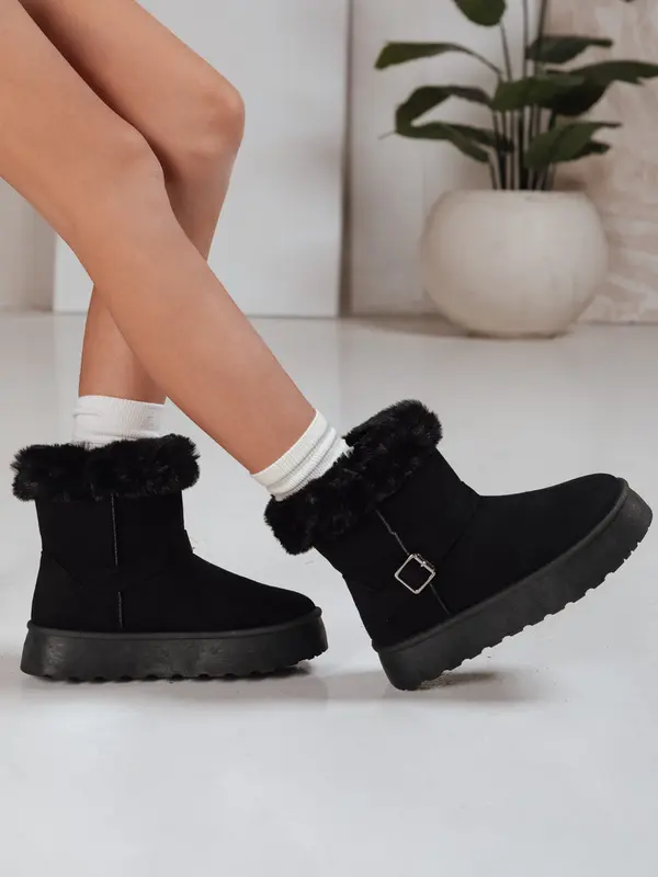 DStreet Черни снежни ботуши с козина
