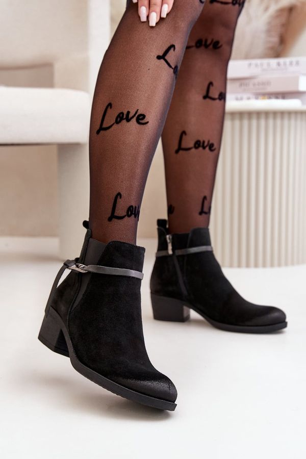 Zazoo Черни велурени дамски ботуши Zazoo 2326