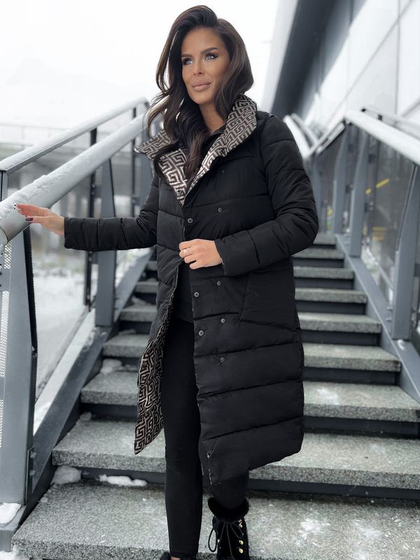 Yups Черно двуредно яке висока изправена яка Yups