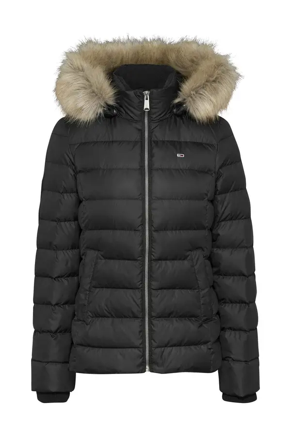 Tommy Hilfiger Jeans Черно зимно яке с качулка