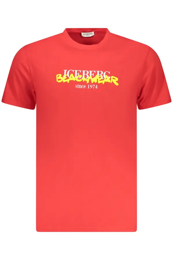 ICEBERG Червена мъжка тениска с къс ръкав