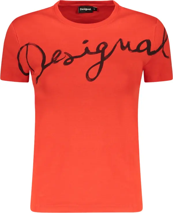 DESIGUAL Червена тениска с къс ръкав Desigual