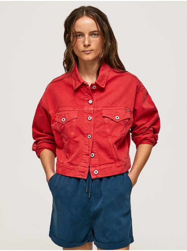Pepe Jeans Червено дънково яке Pepe Jeans - жени