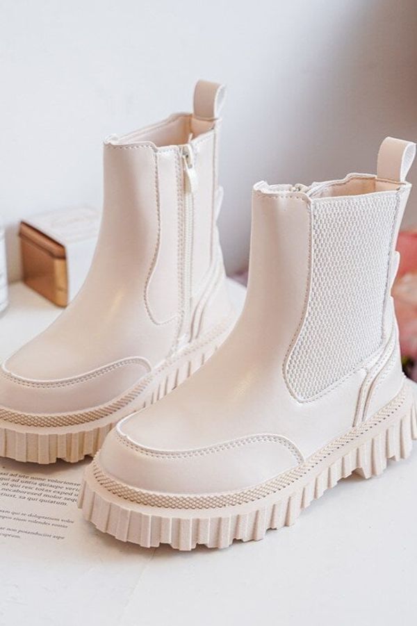 Kesi Children's insulated zipper boots Beige Jolynn