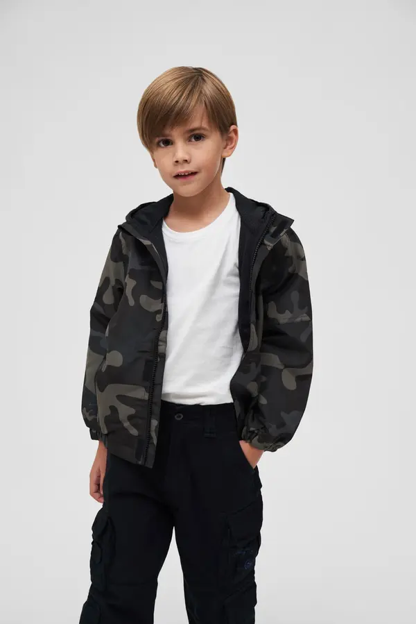 Brandit Children's Summer Windbreaker with Darkcamo Front Zipper