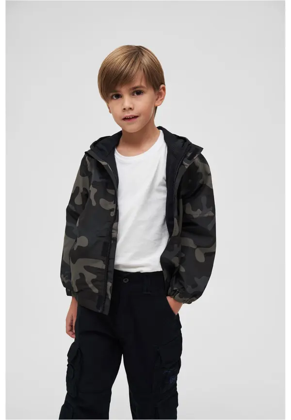 Brandit Children's Summer Windbreaker with Darkcamo Front Zipper