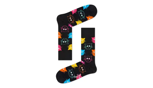 Happy Socks Чорап Happy Socks Cat Black