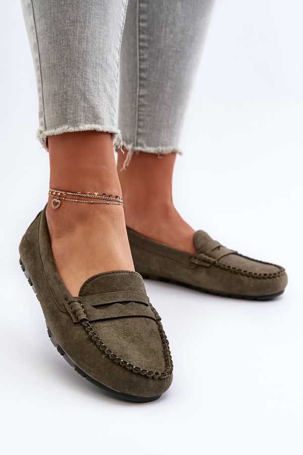 Kesi Classic Women's Suede Loafers Dark Green Glimris