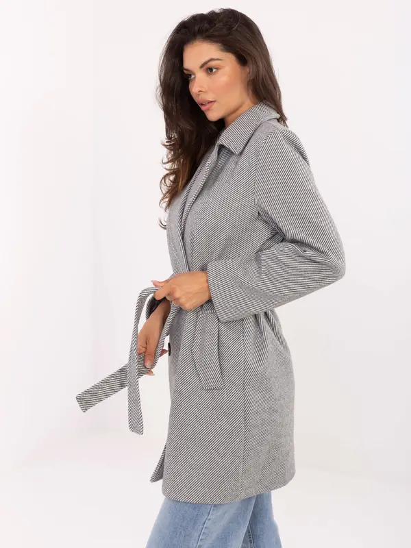 RUE PARIS Coat-IT-EN-A9590.85-white-grey
