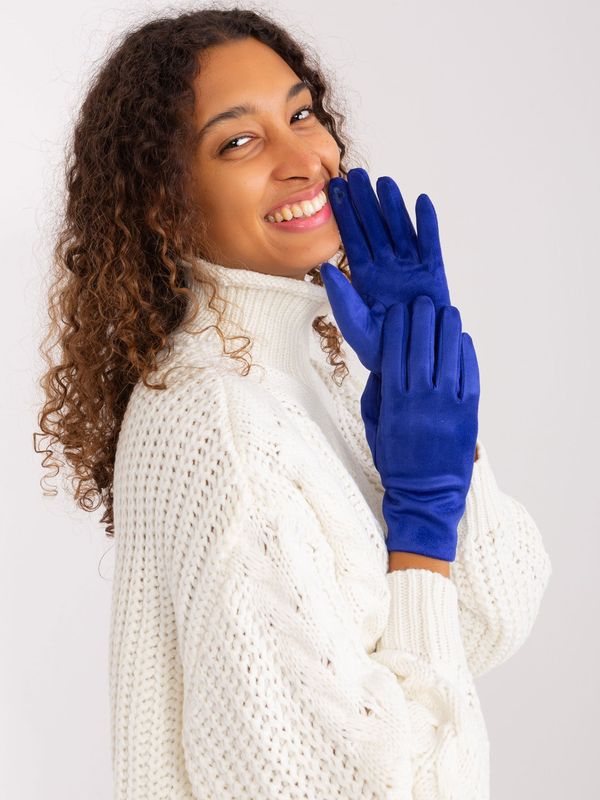 Fashionhunters Cobalt Blue Elegant Winter Gloves