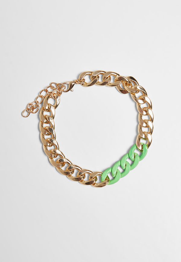 Urban Classics Accessoires Colorful Base Bracelet - Gold Color/Neon Green