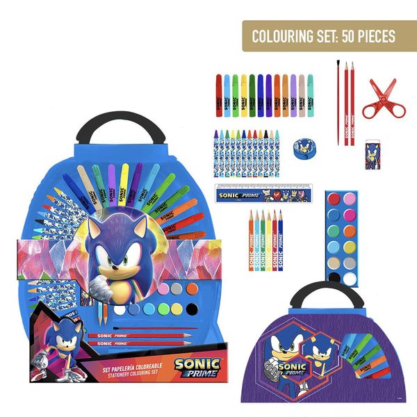 SONIC PRIME COLOURING STATIONERY SET 50 PIEZAS SONIC PRIME
