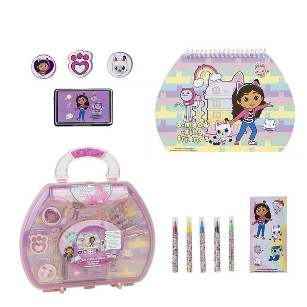GABBY´S DOLLHOUSE COLOURING STATIONERY SET BRIEFCASE GABBY´S DOLLHOUSE