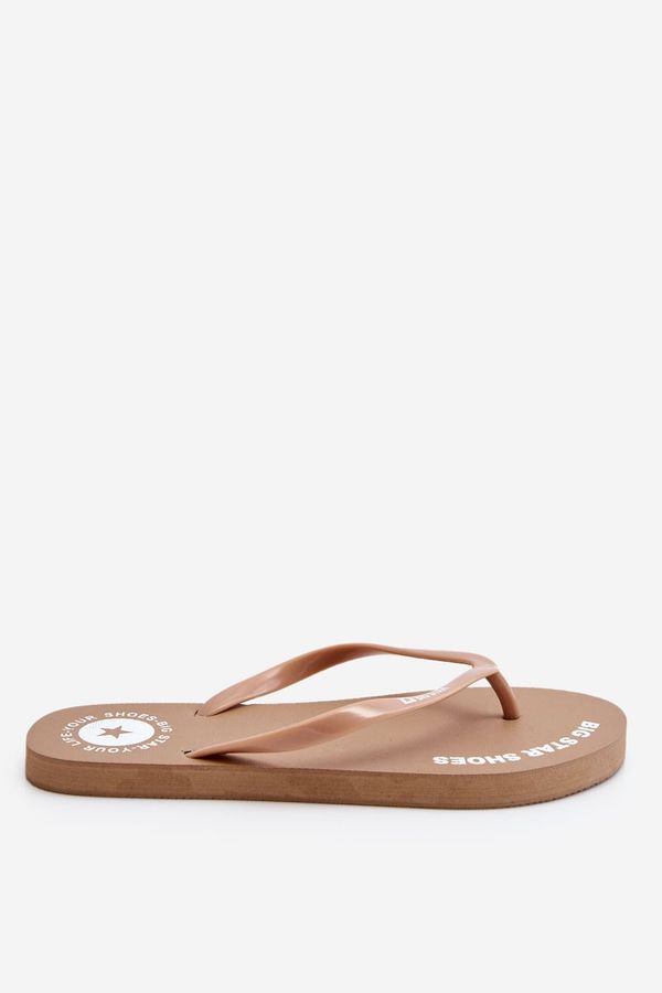 BIG STAR SHOES Comfortable flip-flops Big Star LL274796 Beige