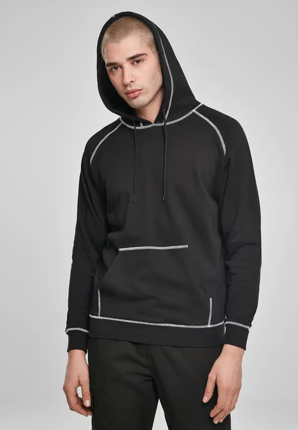 Urban Classics Contrasting Stitching Hoody Black