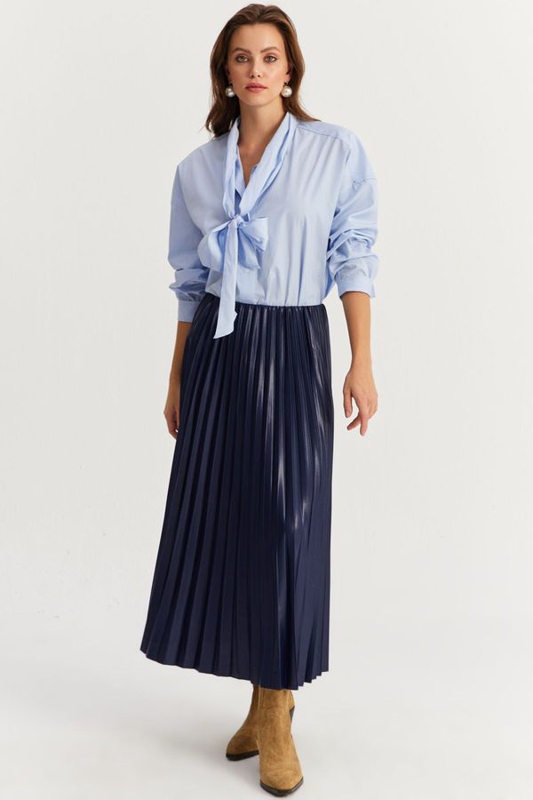 Cool & Sexy Cool & Sexy Women's Purple Elastic Waist Pleated Skirt IO190