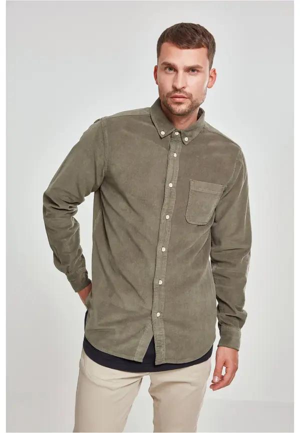 Urban Classics Corduroy shirt olive