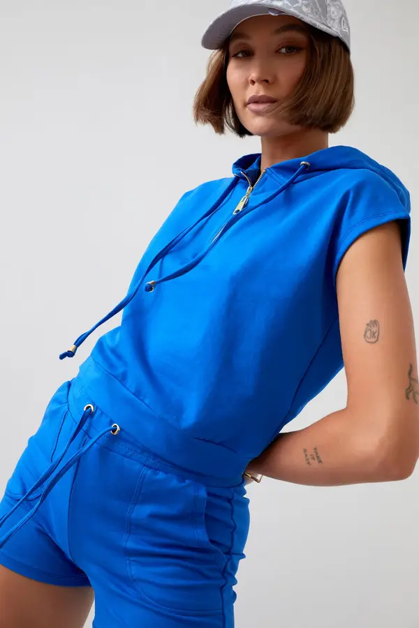 FASARDI Cornflower blue tracksuit set with Fasardi shorts